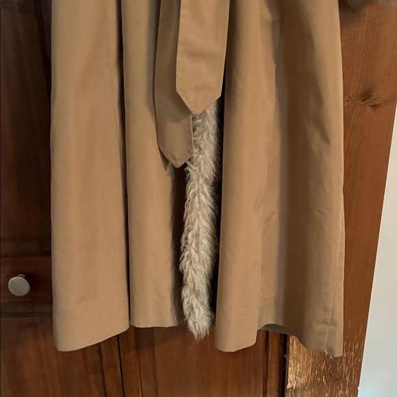 Vintage Antique Long Tan Coat with Fur Trim Size Small - Picture 5 of 11